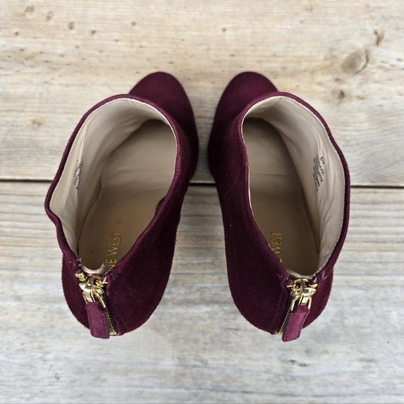 Nine West NEW Navajoe Rich Burgundy Suede, Hidden Platform, Comfort Bootie 8M - Picture 10 of 15